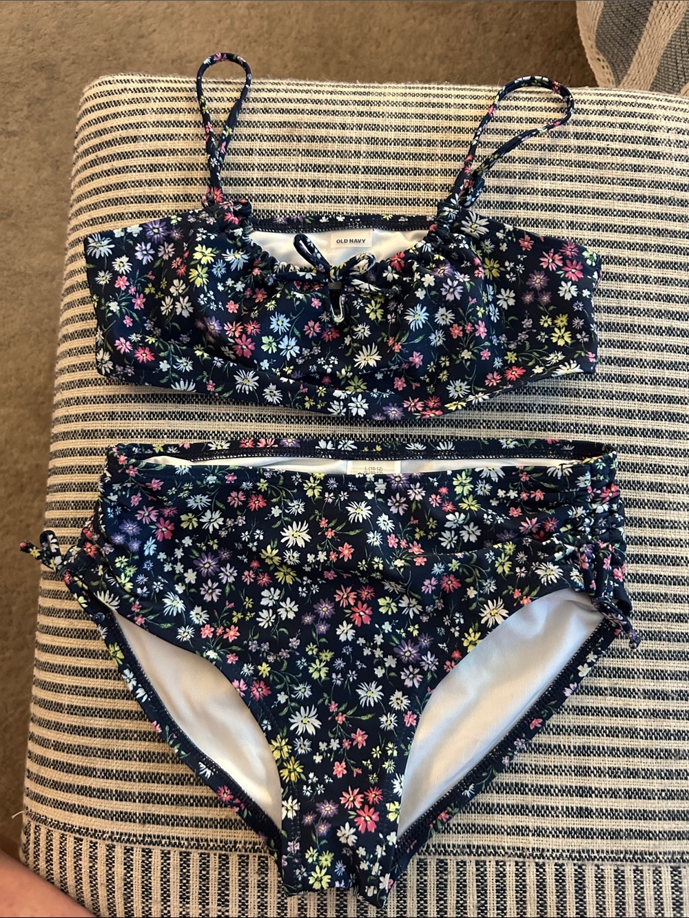 NWOT Old Navy Navy Floral 💐High-Waist Bikini 👙 Set